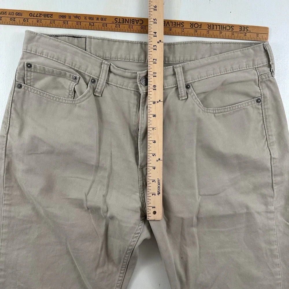 Levi's‎ Mens 514 Beige Jeans Size 38X30 Tan Khaki Straight Black Patch White Tab